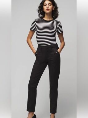 White House Black Market Black Straight-Leg Pants